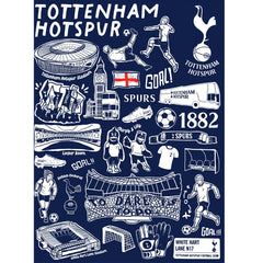 Tottenham Hotspur Vive La Fete Youth Impressions Artwork T-Shirt Sale - Navy