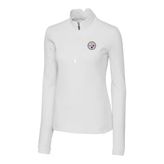 Pittsburgh Steelers Cutter & Buck Women's Traverse Stretch Quarter-Zip Pullover Top - White on sale