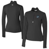 Detroit Lions Cutter & Buck Women's Traverse Stretch Quarter-Zip Pullover Top - Black for sale