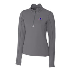 Buffalo Bills Cutter & Buck Women's Traverse Stretch Quarter-Zip Pullover Top - Gray for sale