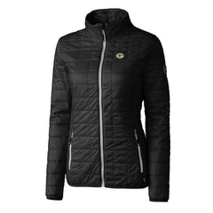 Green Bay Packers Cutter & Buck Women's Rainier PrimaLoft Eco Insulated Full-Zip Puffer Jacket - Black sale