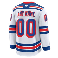 New York Rangers Fanatics Away Premium Custom Jersey - White Jerseys