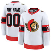 Ottawa Senators Fanatics Away Premium Custom Jersey - White Jerseys