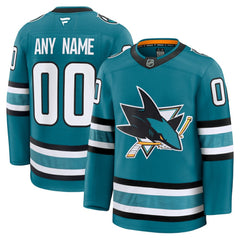 San Jose Sharks Fanatics Home Premium Custom Jersey - Teal Jerseys