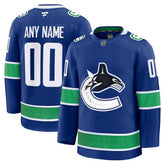 Vancouver Canucks Fanatics Home Premium Custom Jersey - Blue Jerseys