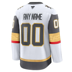Vegas Golden Knights Fanatics Away Premium Custom Jersey - White Jerseys