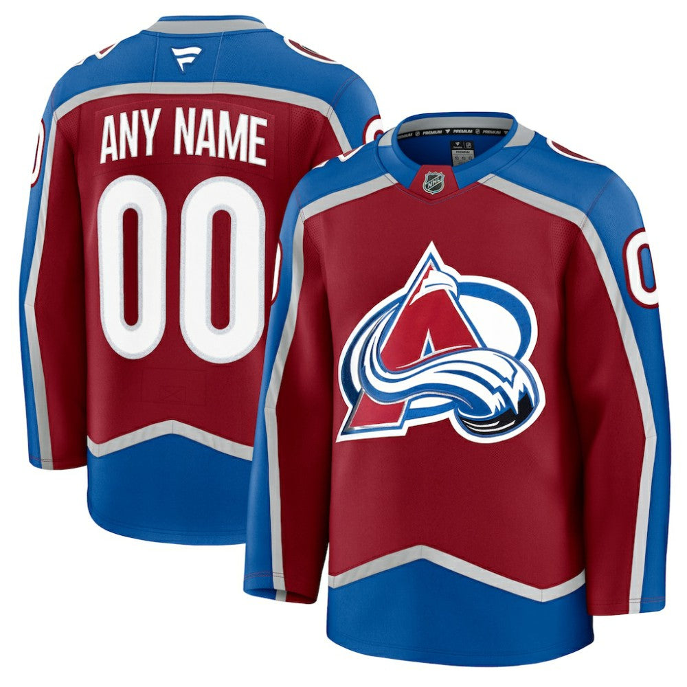 Colorado Avalanche Fanatics Home Premium Custom Jersey - Burgundy Jerseys