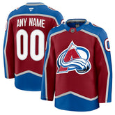 Colorado Avalanche Fanatics Home Premium Custom Jersey - Burgundy Jerseys