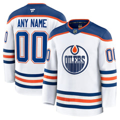 Edmonton Oilers Fanatics Away Premium Custom Jersey - White Jerseys