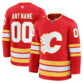Calgary Flames Fanatics Home Premium Custom Jersey - Red Jerseys