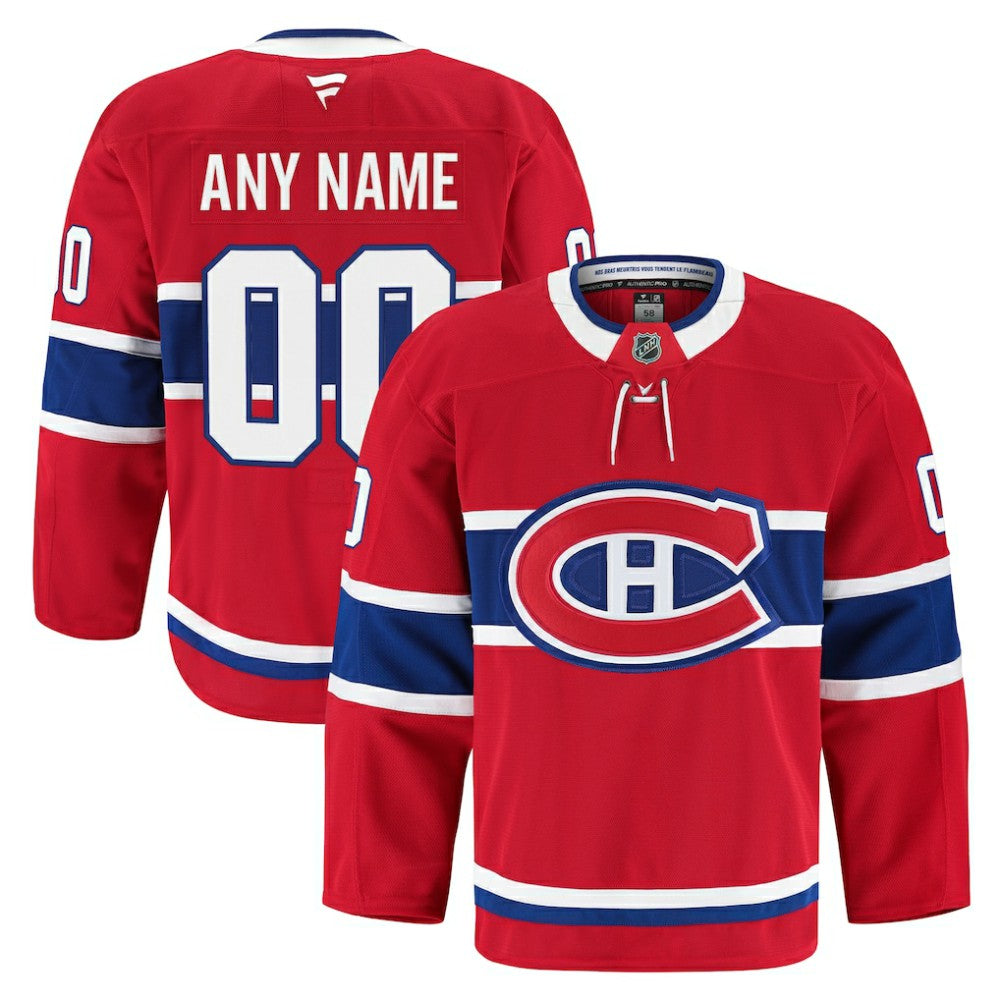Montreal Canadiens Fanatics Home Authentic Pro Custom Jersey - Red Jerseys