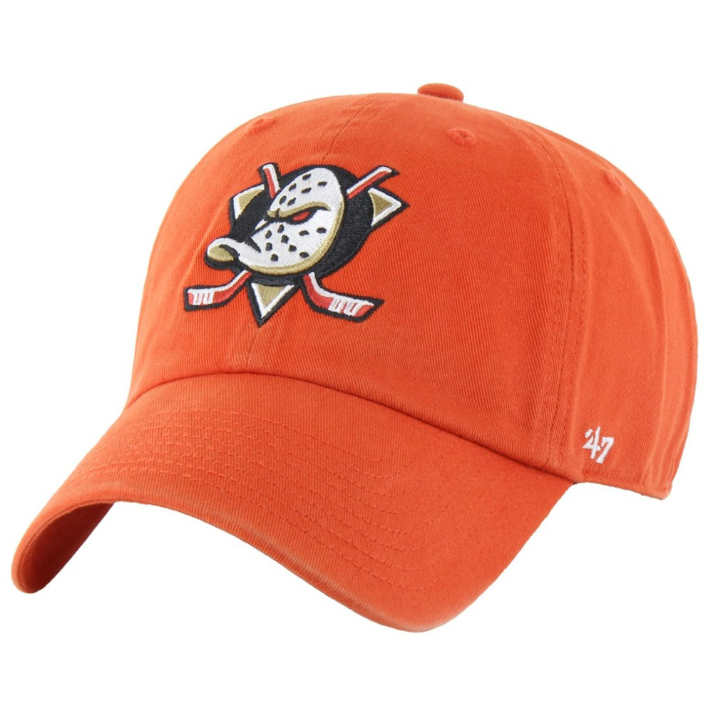 Anaheim Ducks '47 Core Logo Clean Up Adjustable Hat - Orange Hats