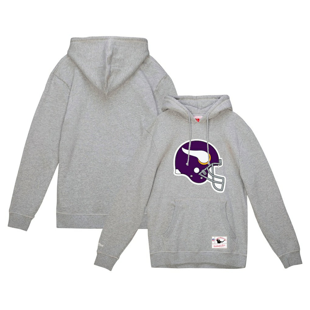 Minnesota Vikings Helmet Logo Vintage Pullover Hoodie - Heather Gray outlet