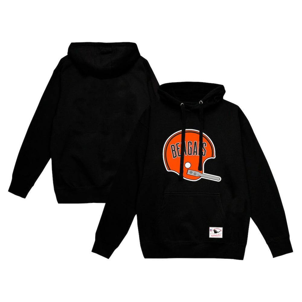 Cincinnati Bengals Helmet Logo Vintage Pullover Hoodie - Black outlet