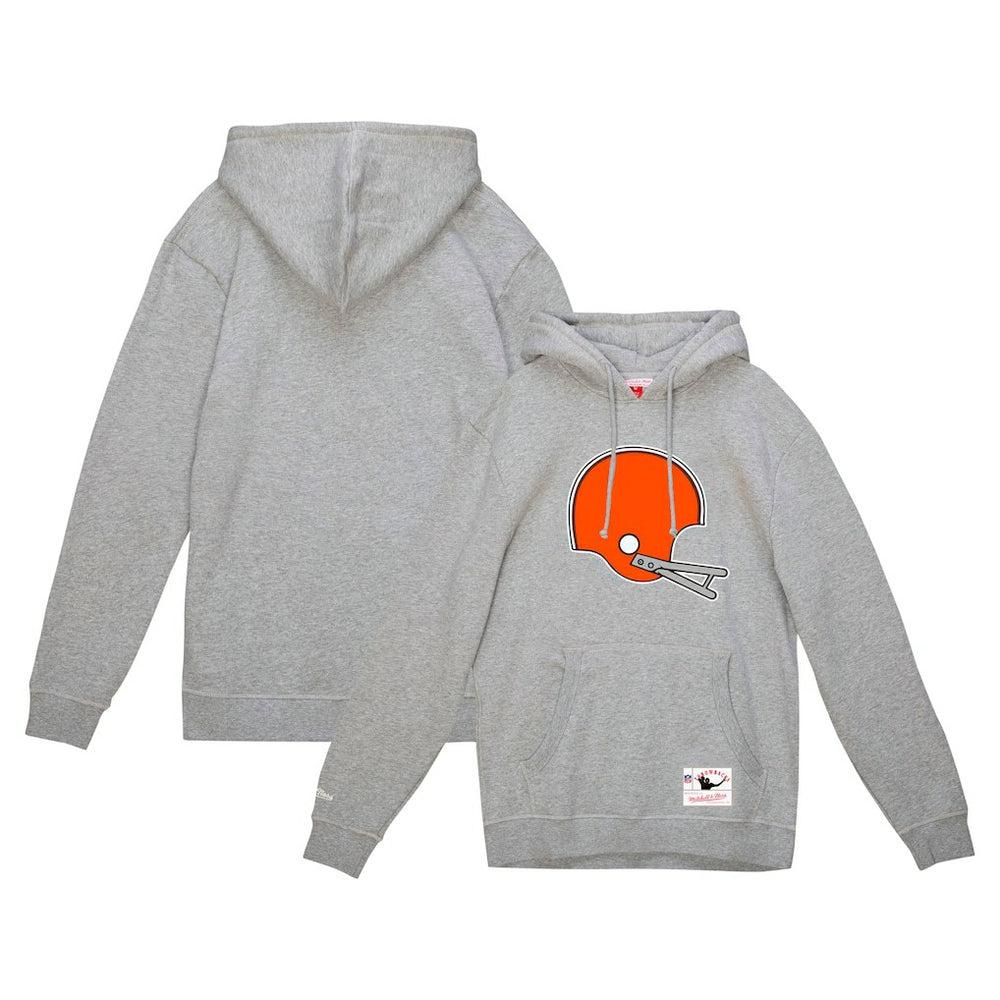 Cleveland Browns Helmet Logo Vintage Pullover Hoodie - Heather Gray for sale