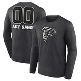 Atlanta Falcons Personalized Name & Number Monochrome Long Sleeve T-Shirt - Charcoal on sale