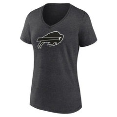 Buffalo Bills Women's Personalized Name & Number Monochrome V-Neck Long Sleeve T-Shirt - Charcoal discount