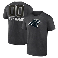 Carolina Panthers Personalized Name & Number Monochrome T-Shirt - Charcoal sale