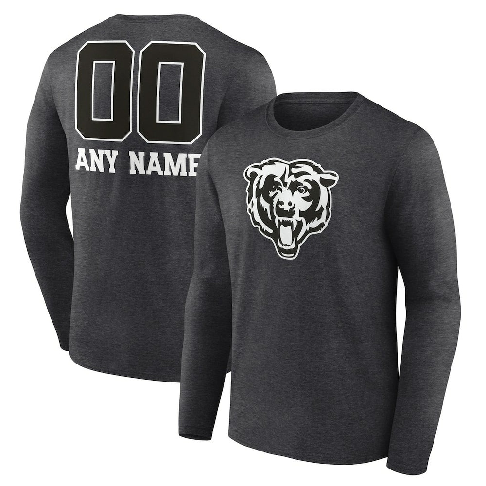 Chicago Bears Personalized Name & Number Monochrome Long Sleeve T-Shirt - Charcoal online