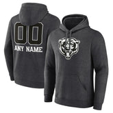 Chicago Bears Personalized Name & Number Monochrome Pullover Hoodie - Charcoal discount