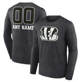 Cincinnati Bengals Personalized Name & Number Monochrome Long Sleeve T-Shirt - Charcoal online