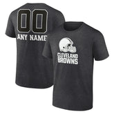 Cleveland Browns Personalized Name & Number Monochrome T-Shirt - Charcoal discount