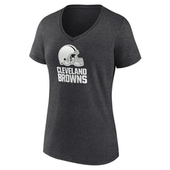 Cleveland Browns Women's Personalized Name & Number Monochrome V-Neck Long Sleeve T-Shirt - Charcoal discount