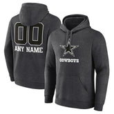 Dallas Cowboys Personalized Name & Number Monochrome Pullover Hoodie - Charcoal cheap