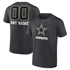 Dallas Cowboys Personalized Name & Number Monochrome T-Shirt - Charcoal on sale