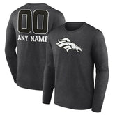 Denver Broncos Personalized Name & Number Monochrome Long Sleeve T-Shirt - Charcoal cheap