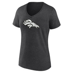 Denver Broncos Women's Personalized Name & Number Monochrome V-Neck Long Sleeve T-Shirt - Charcoal online