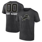 Detroit Lions Personalized Name & Number Monochrome T-Shirt - Charcoal on sale