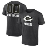 Green Bay Packers Personalized Name & Number Monochrome T-Shirt - Charcoal sale