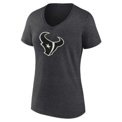 Houston Texans Women's Personalized Name & Number Monochrome V-Neck Long Sleeve T-Shirt - Charcoal on sale