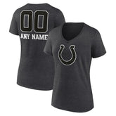 Indianapolis Colts Women's Personalized Name & Number Monochrome V-Neck Long Sleeve T-Shirt - Charcoal discount
