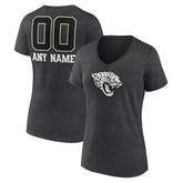 Jacksonville Jaguars Women's Personalized Name & Number Monochrome V-Neck Long Sleeve T-Shirt - Charcoal cheap