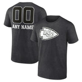 Kansas City Chiefs Personalized Name & Number Monochrome T-Shirt - Charcoal on sale