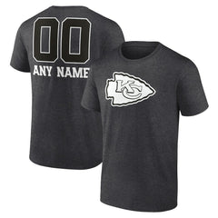 Kansas City Chiefs Personalized Name & Number Monochrome T-Shirt - Charcoal on sale