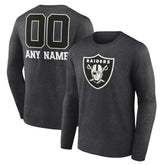 Las Vegas Raiders Personalized Name & Number Monochrome Long Sleeve T-Shirt - Charcoal online