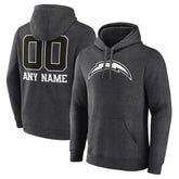Los Angeles Chargers Personalized Name & Number Monochrome Pullover Hoodie - Charcoal discount