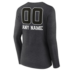 Los Angeles Chargers Women's Personalized Name & Number Monochrome V-neck T-Shirt - Charcoal sale