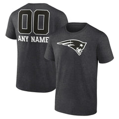 New England Patriots Personalized Name & Number Monochrome T-Shirt - Charcoal for sale