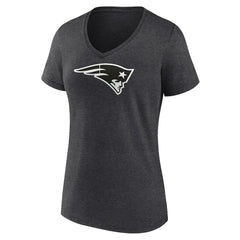 New England Patriots Women's Personalized Name & Number Monochrome V-Neck Long Sleeve T-Shirt - Charcoal on sale