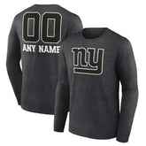 New York Giants Personalized Name & Number Monochrome Long Sleeve T-Shirt - Charcoal on sale