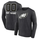 Philadelphia Eagles Personalized Name & Number Monochrome Long Sleeve T-Shirt - Charcoal outlet