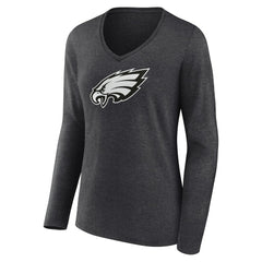 Philadelphia Eagles Women's Personalized Name & Number Monochrome V-neck T-Shirt - Charcoal cheap