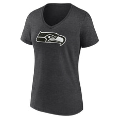 Seattle Seahawks Women's Personalized Name & Number Monochrome V-Neck Long Sleeve T-Shirt - Charcoal on sale