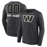 Washington Commanders Personalized Name & Number Monochrome Long Sleeve T-Shirt - Charcoal on sale