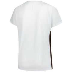 Cleveland Browns Women's Plus Size Glitter Lace-Up V- Neck T-Shirt - White on sale