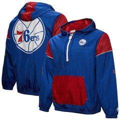 Philadelphia 76ers Unisex Hardwood Classics Team OG 3.0 Anorak Half-Zip Windbreaker Jacket - Royal cheap